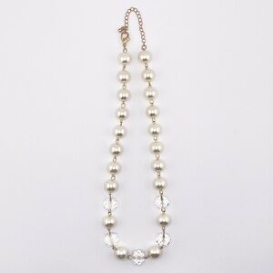 Faux Pearl Gold Tone Necklace
